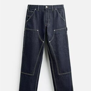 Zara Men's Relaxed Jeans - Dark Blue
